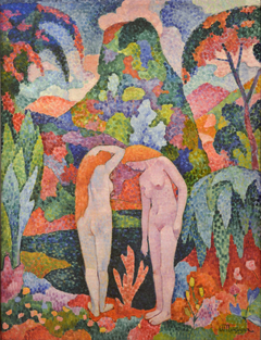 Two Nudes in an Exotic Landscape (Baigneuses: Deux nus dans un jardin exotique) by Jean Metzinger