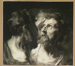 Two study heads of apostles by Anthony van Dyck