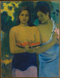 Two Tahitian Women by Paul Gauguin