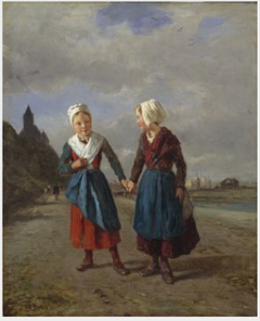 Two Young Girls by Constant Troyon