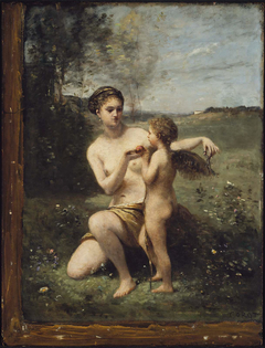 Venus Clipping Cupid's Wings by Jean-Baptiste-Camille Corot