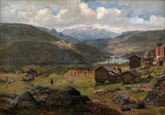 View of Hjelle in Valdres by Johan Christian Dahl