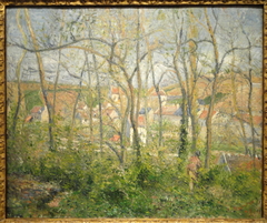 View of l'Hermitage through Trees, Pontoise by Camille Pissarro