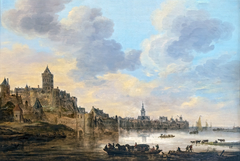 View of Nijmegen with a Ferry by Jan van Goyen