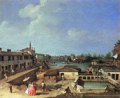 View of the Mills of Dolo on the Brenta by Canaletto