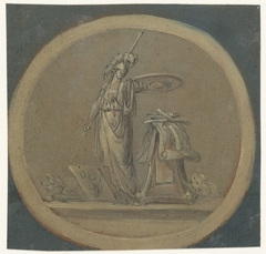 Vignet met Minerva by Unknown Artist