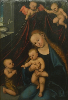 Virgin and Child adored by the infant St John by Lucas Cranach the Elder