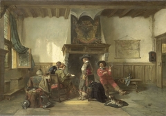 Wachtkamer met soldaten by Herman Frederik Carel ten Kate