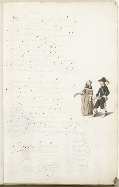 Wandelende heer en een dame by Gesina ter Borch