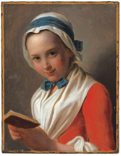 Young Woman with Bonnet, White Shawl, and Book, known as “The Virtuous Girl" by Pietro Rotari