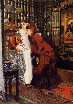 Young Women Looking at Japanese Articles by James Tissot