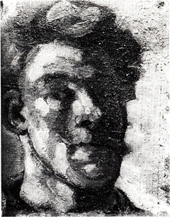 Zelfportret met snor by Theo van Doesburg