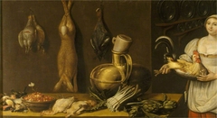 A Cook with Vegetables and Game in a Larder by Anonymous