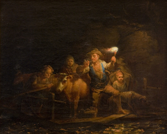 A Ferry with Passengers and Cattle by Aleksander Lauréus