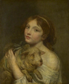 A Girl with a Lamb by Jean-Baptiste Greuze