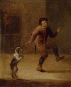 A Man Dancing with a Dog by Unknown Artist