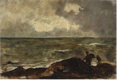 A Rocky Coast, with Kelp Gatherers by Nathaniel Hone the Younger