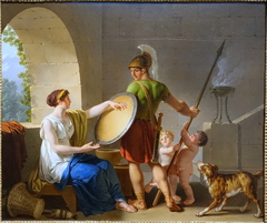 A Spartan Woman Giving a Shield to Her Son by Jean-Jacques-François Le Barbier