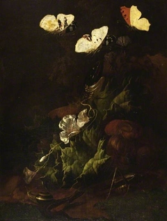 A thistle with snakes and butterflies by Karl Wilhelm de Hamilton