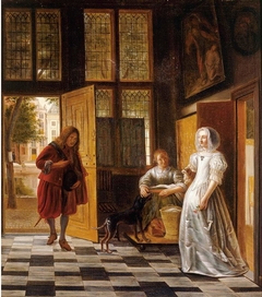 A Woman Receiving a Man in the Doorway by Pieter de Hooch