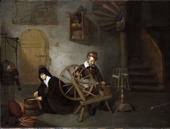 A Wool Spinner and His Wife by Quirijn van Brekelenkam