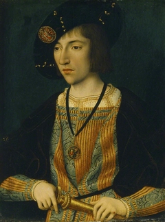 A Young Man wearing the Order of the Annunciation by Master of the Legend of the Magdalen