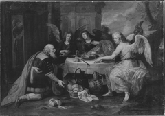 Abraham bewirtet die drei Engel by Abraham van Diepenbeeck