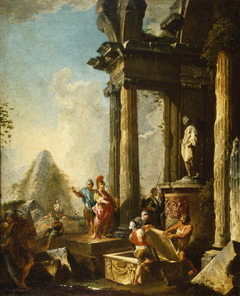 Alexander the Great at the Tomb of Achilles by Giovanni Paolo Panini