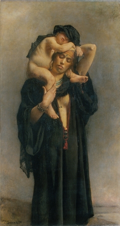 An Egyptian Peasant Woman and Her Child by Léon Bonnat