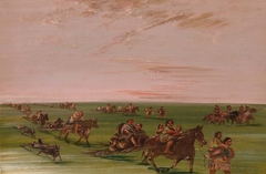 Band of Sioux Moving Camp by George Catlin