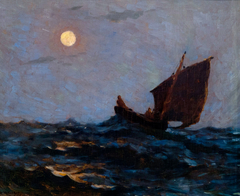 Barque de pêche dans la brume by Henri Le Sidaner