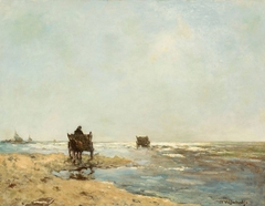 Beach with shelfish gatherers by Johan Hendrik Weissenbruch