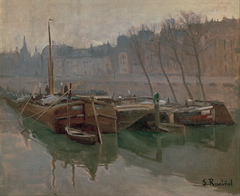 Boats on the Seine by Santiago Rusiñol