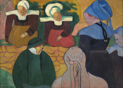 Breton Women at a Wall by Émile Bernard