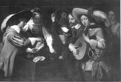 Card and lute players by Johann Bruederle