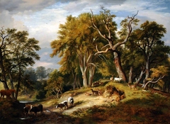 Cattle and Deer in Calke Park by Ramsay Richard Reinagle