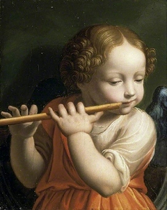 Child Angel playing a flute by Bernardino Luini