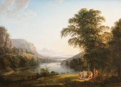 Classical Landscape with a Grecian Temple by Ludwig Philipp Strack