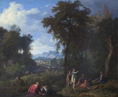 Classical Landscape with Diana and her Nymphs resting after the Chase by Johannes Glauber