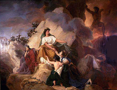 Cybele protects from Vesuvius the towns of Stabiae, Herculaneum, Pompeii and Resina by François-Édouard Picot