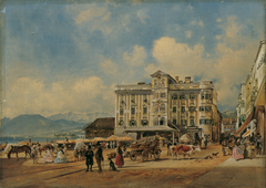 Das Rathaus in Gmunden by Rudolf von Alt