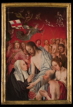 De verschijning van Christus aan Maria by Jan Mostaert