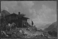 Die Kneipe auf dem Joch by Heinrich Bürkel