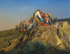 Die unterbrochene Wallfahrt (El peregrinaje interrumpido) by Ferdinand Georg Waldmüller