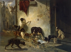 Dog Carrying Dinner to its Master (Fable by La Fontaine) by Joseph Stevens