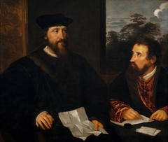 Double Portrait of Georges d'Armagnac, Bishop of Rodez, French Ambassador to Venice, and his Secretary Guillaume Philandrier. Copy after Titian (c.1488-1576) by Anonymous