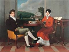 Double portrait of the composer Gaspare Spontini and his wife Céleste by Wilhelm Titel