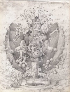 "el este y el oeste" (pencil on paper) by walter carich