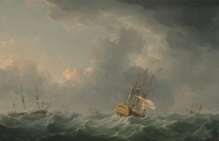 English Ships Running before a Gale by Charles Brooking