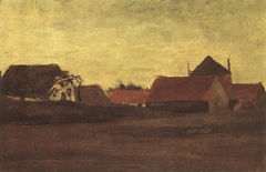 Twilight (Old farmhouses in Loosduinen) by Vincent van Gogh